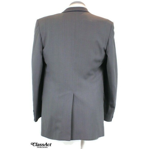 Kuppenheimer 2 Piece Suit Mens Gray Striped Wool 2 Btn 40L Pleated Fronts 36" W - Picture 8 of 9